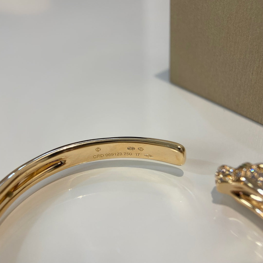 ¡®Lume Jewelry¡¯PANTHERE GOLD DIAMOND OPEN BRACELET