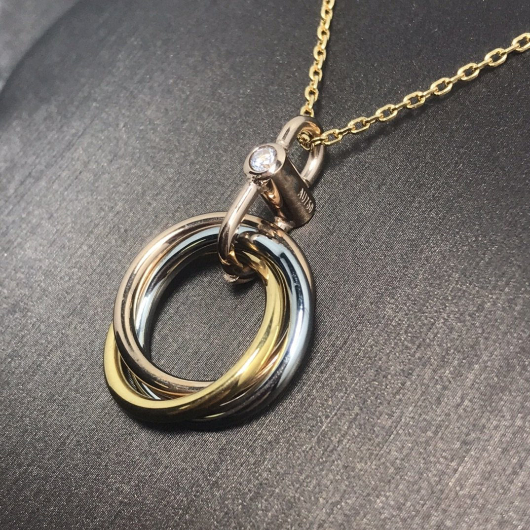 ¡®Lume Jewelry¡¯TRINITY SILVER GOLD PINK GOLD NECKLACE