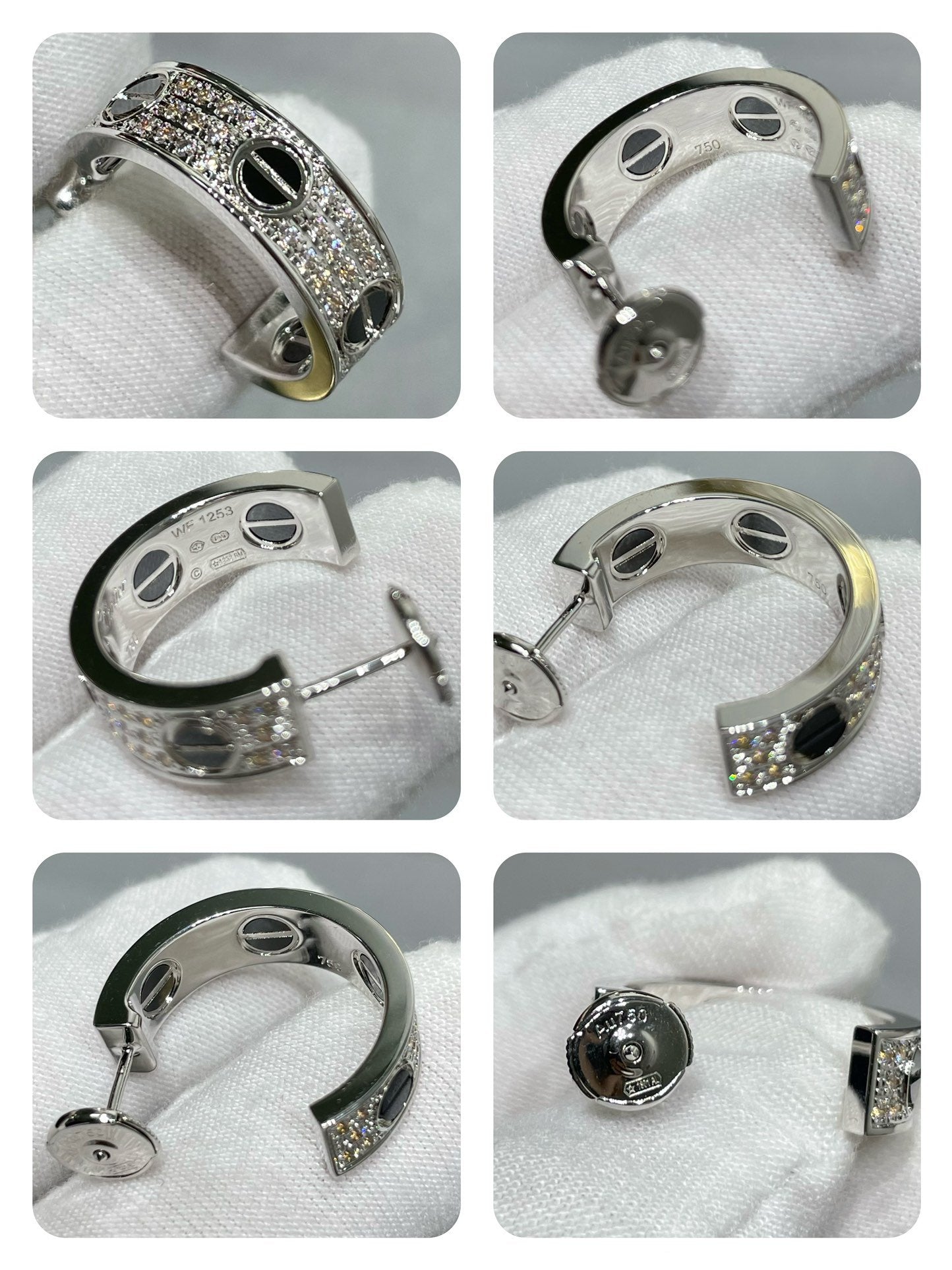 ¡®Lume Jewelry¡¯LOVE CERAMIC DIAMOND PAVED SILVER EARRINGS