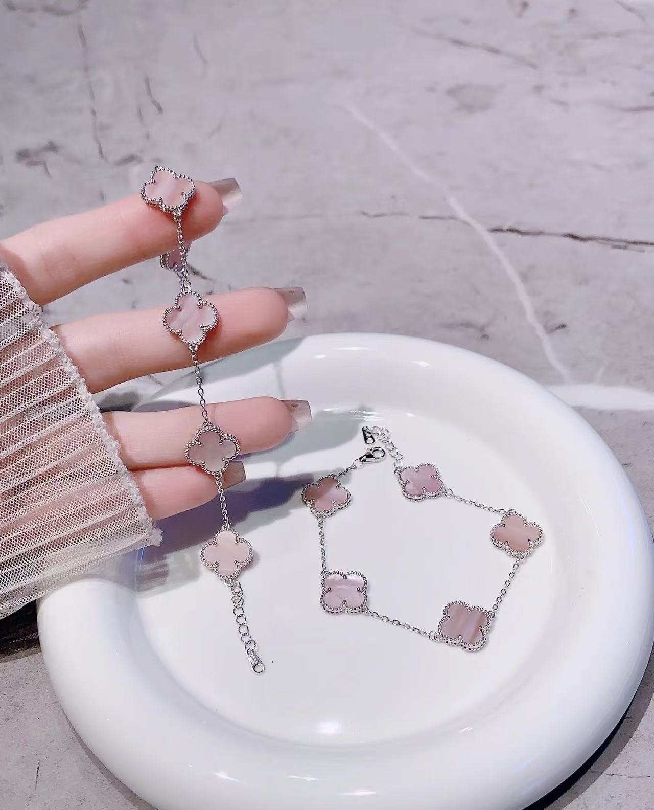 [Lume JewelryLight Pink Braided Bracelet