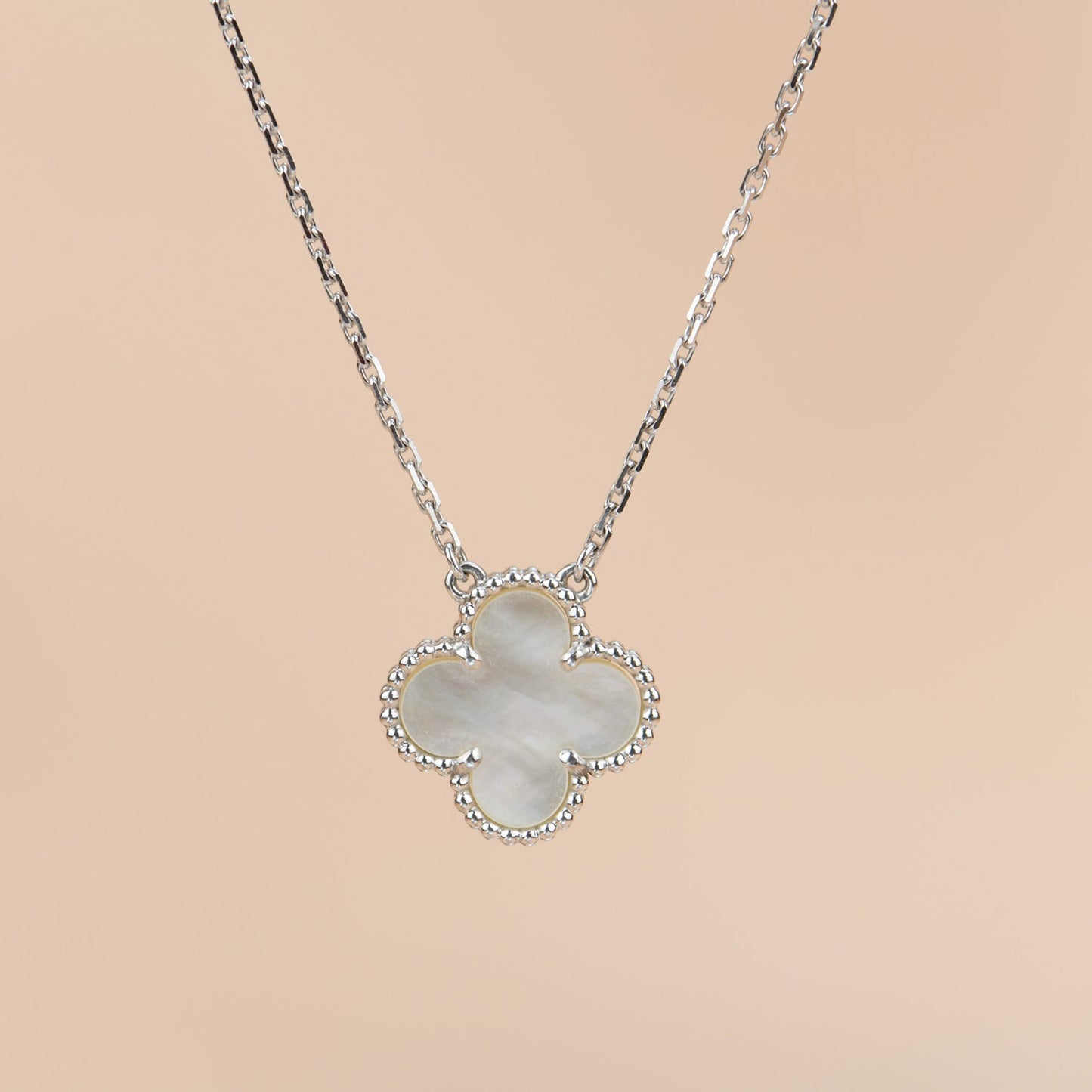 ¡®Lume Jewelry¡¯CLOVER 15MM WHITE MOTHER-OF-PEARL SILVER