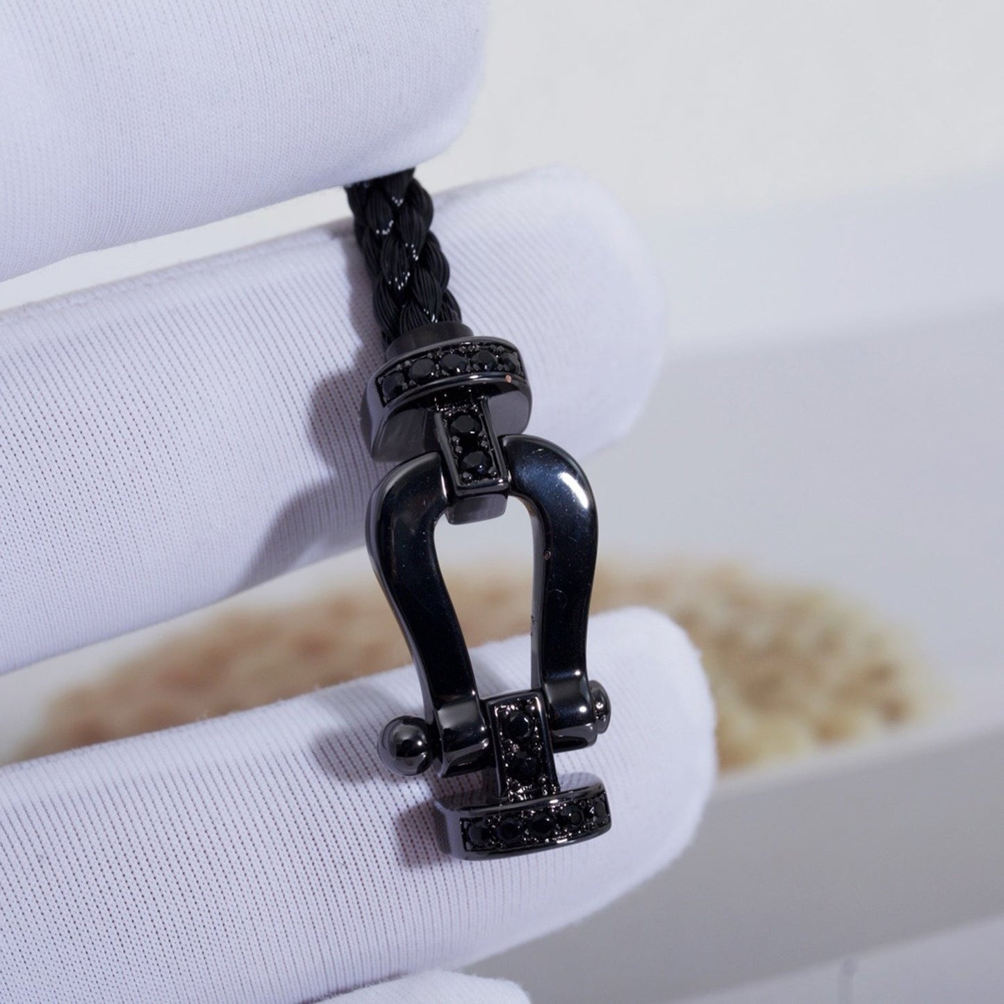 ¡®Lume Jewelry¡¯FORCE LARGE SERIES HORSESHOE BLACK SAMURAI BRACELET