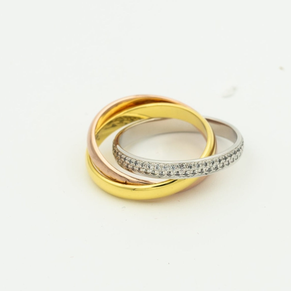 ¡®Lume Jewelry¡¯TRINITY RING GOLD PINK GOLD SILVER DIAMONDS