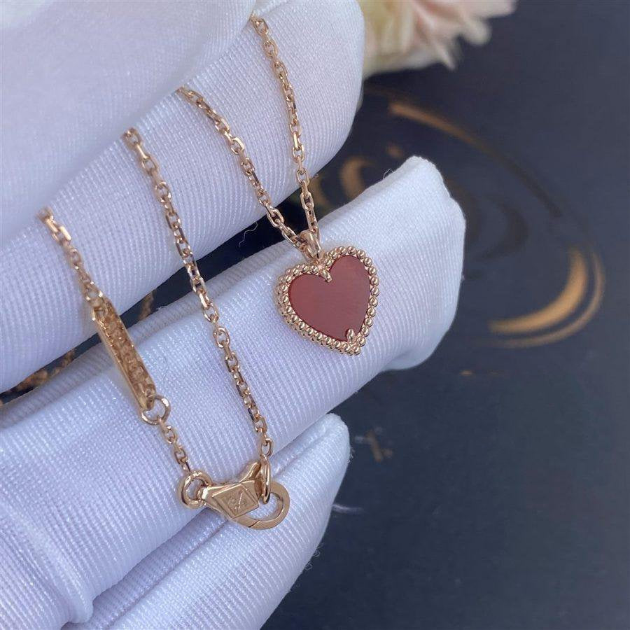 ¡®Lume Jewelry¡¯SWEET CLOVER CARNELIAN HEART NECKLACE