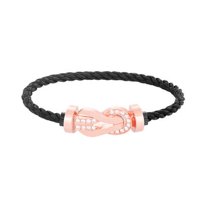 ¡®Lume Jewelry¡¯CHANCE LARGE 8 FIGURE BUCKLE HALF DIAMOND BRACELET ROSE GOLD