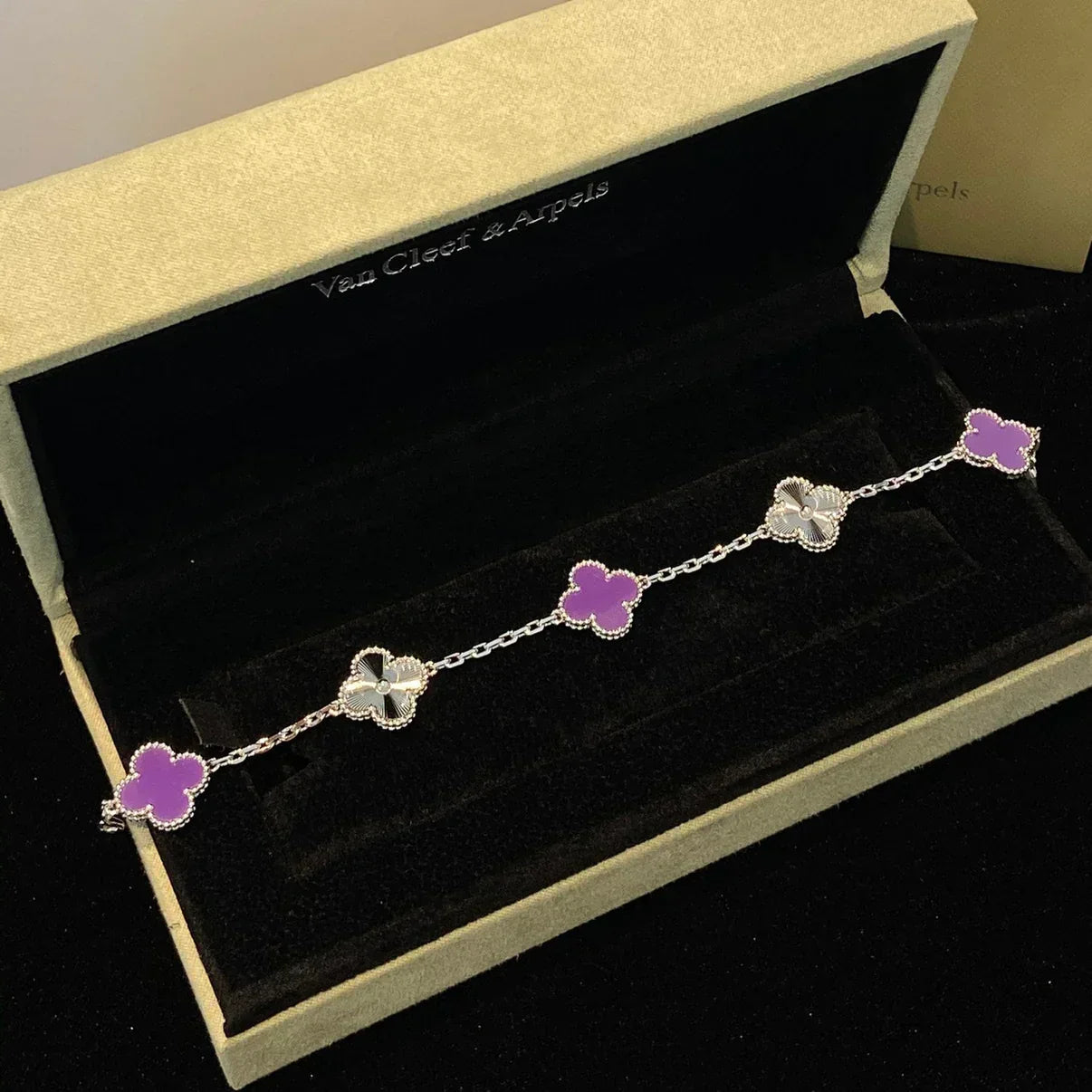 [Lume Jewelry]New  CLOVER 5 MOTIF VIOLET BRACELET COLLECTION