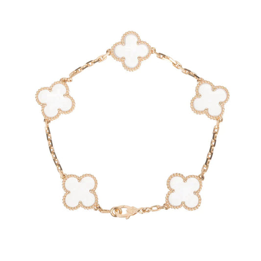 [Lume Jewelry]New CLOVER 5 MOTIF ROCK CRYSTAL BRACELET