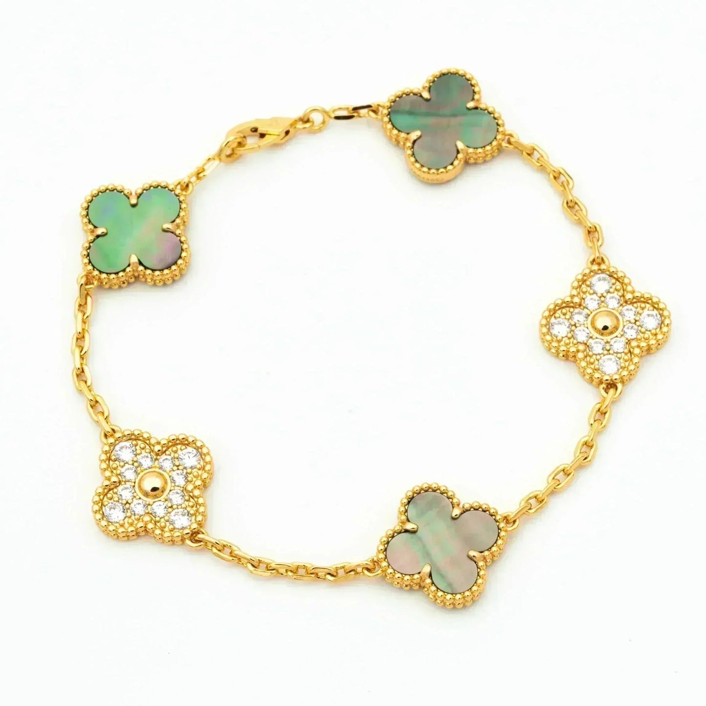 [Lume Jewelry]New CLOVER 5 MOTIF GRAY MOP BRACELET COLLECTION