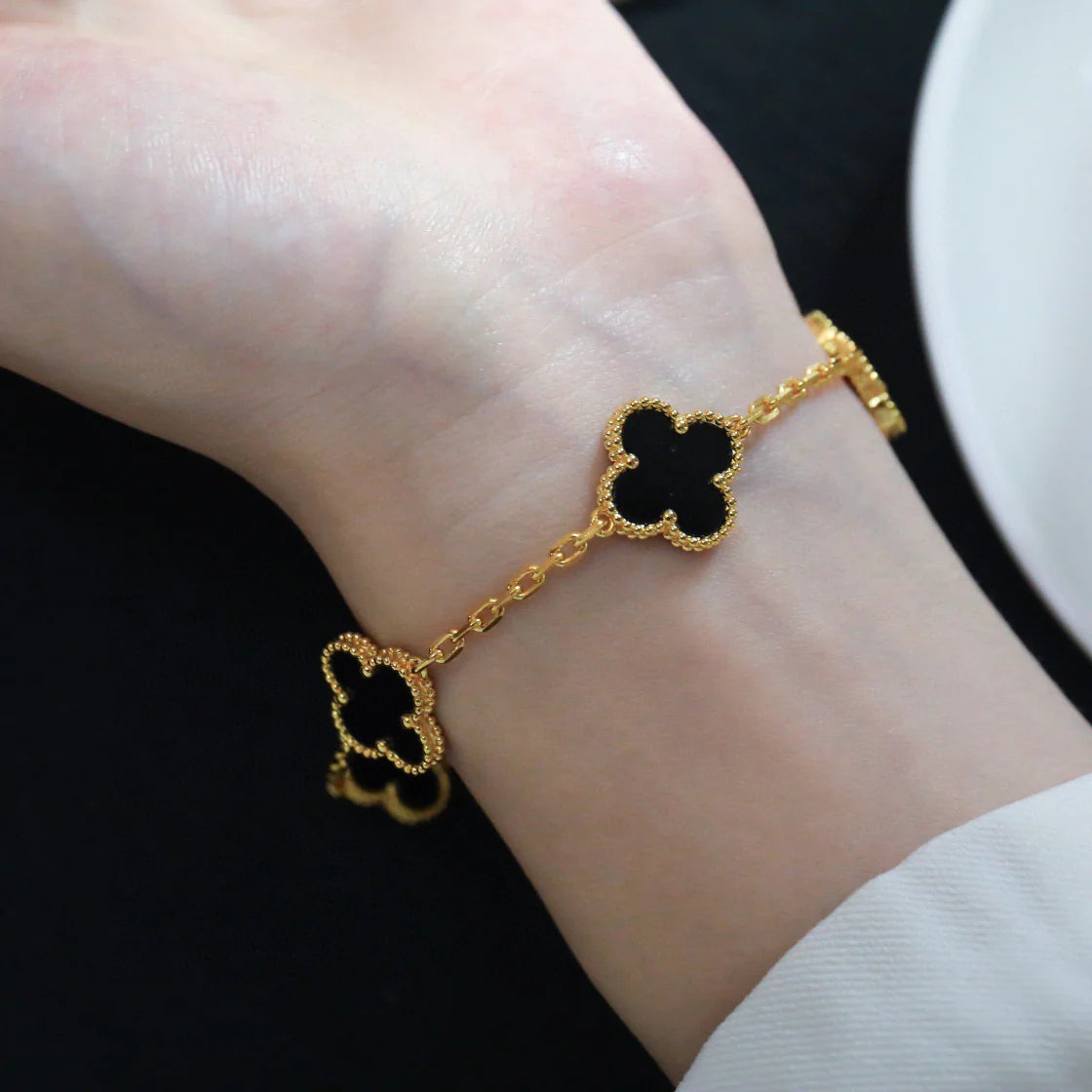 [Lume Jewelry]New CLOVER 5 MOTIF ONYXS BRACELET COLLECTION
