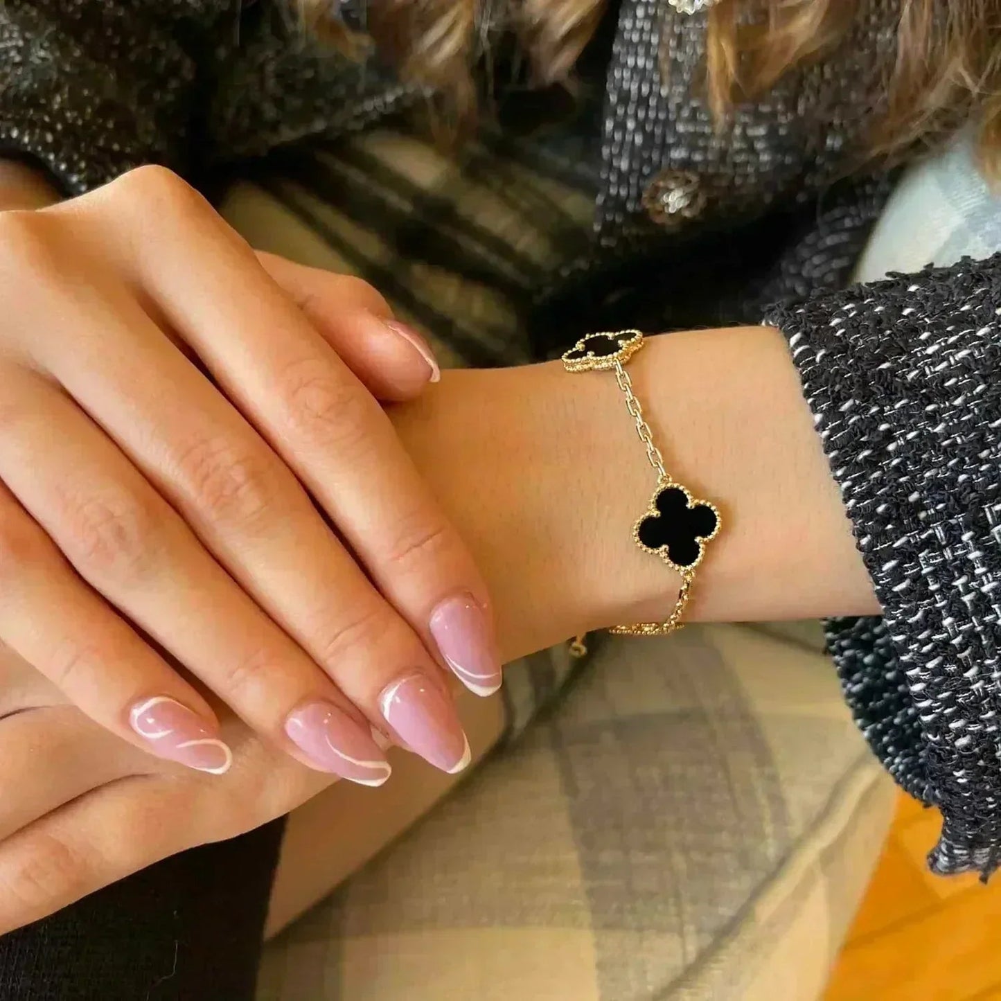 [Lume Jewelry]New CLOVER 5 MOTIF ONYXS BRACELET COLLECTION