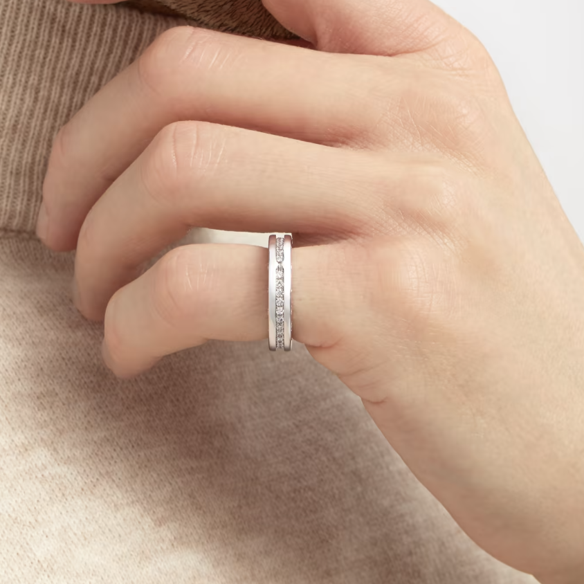 [Lume Jewelry]ZERO 1 ONE-BAND PAVED DIAMONDS ON THE SPIRAL RING