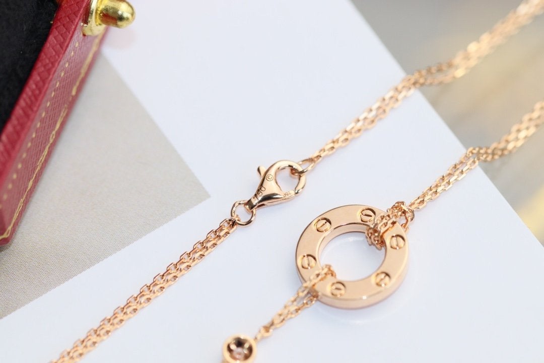 ¡®Lume Jewelry¡¯LOVE NECKLACE ADJUSTABLE ROSE GOLD 2 DIAMOND