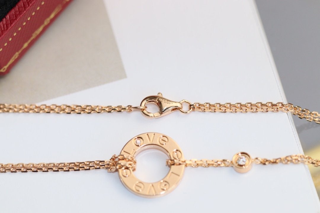 ¡®Lume Jewelry¡¯LOVE NECKLACE ADJUSTABLE ROSE GOLD 2 DIAMOND