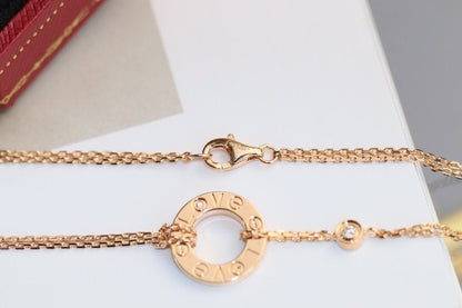 ¡®Lume Jewelry¡¯LOVE NECKLACE ADJUSTABLE ROSE GOLD 2 DIAMOND