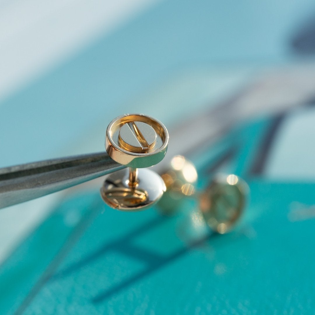 ¡®Lume Jewelry¡¯LOVE EARRINGS PINK GOLD 10MM