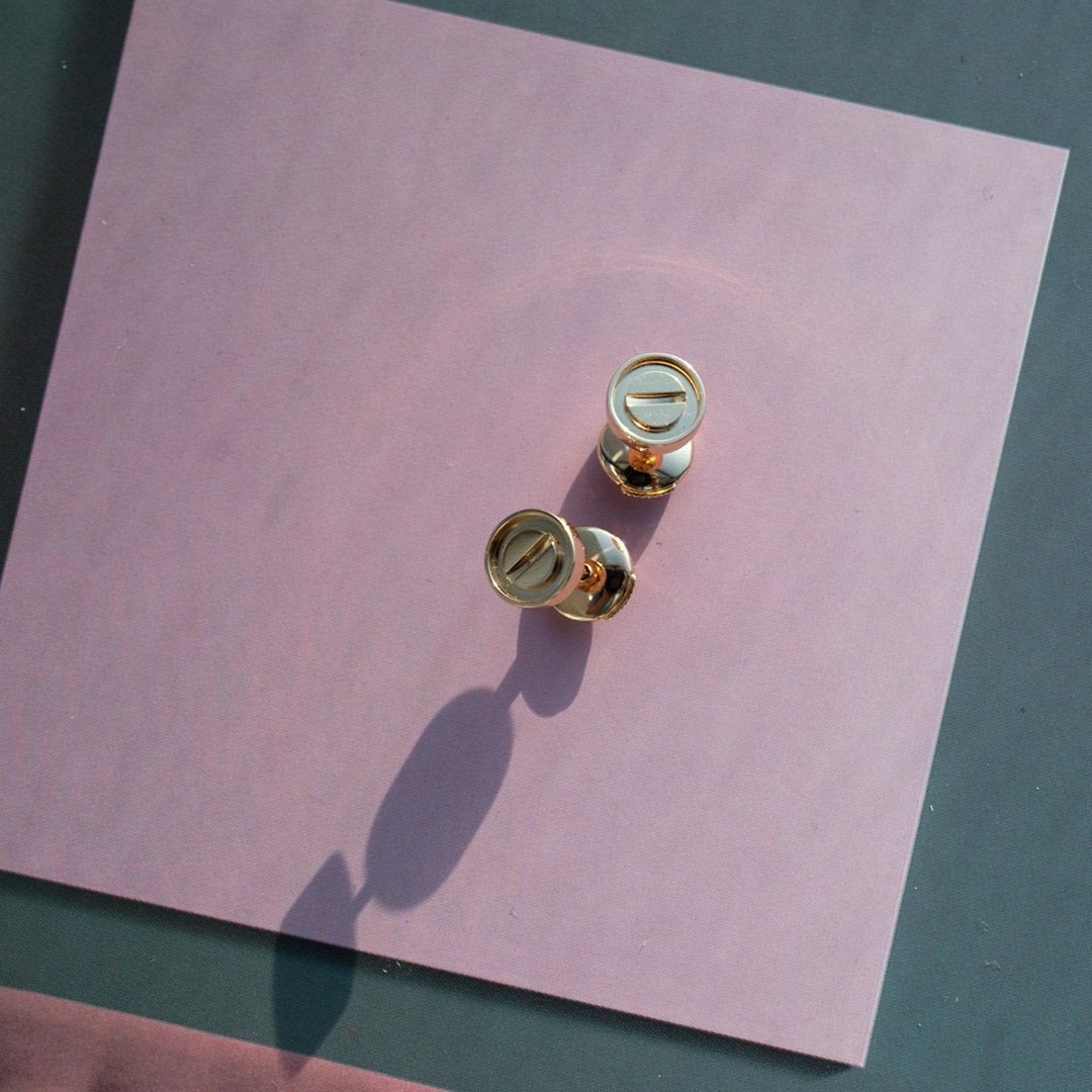 ¡®Lume Jewelry¡¯LOVE EARRINGS PINK GOLD 10MM