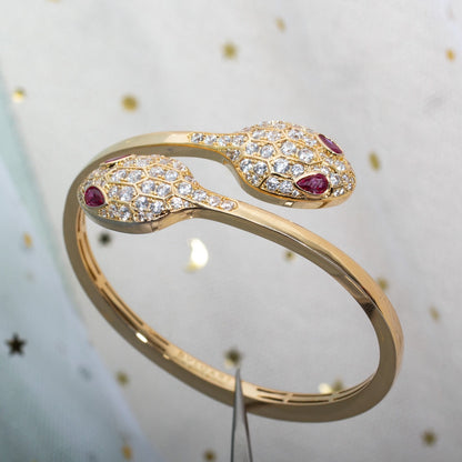 [Lume Jewelry]SERPENTI BRACELET PINK GOLD DIAMOND DOUBLE SNAKE