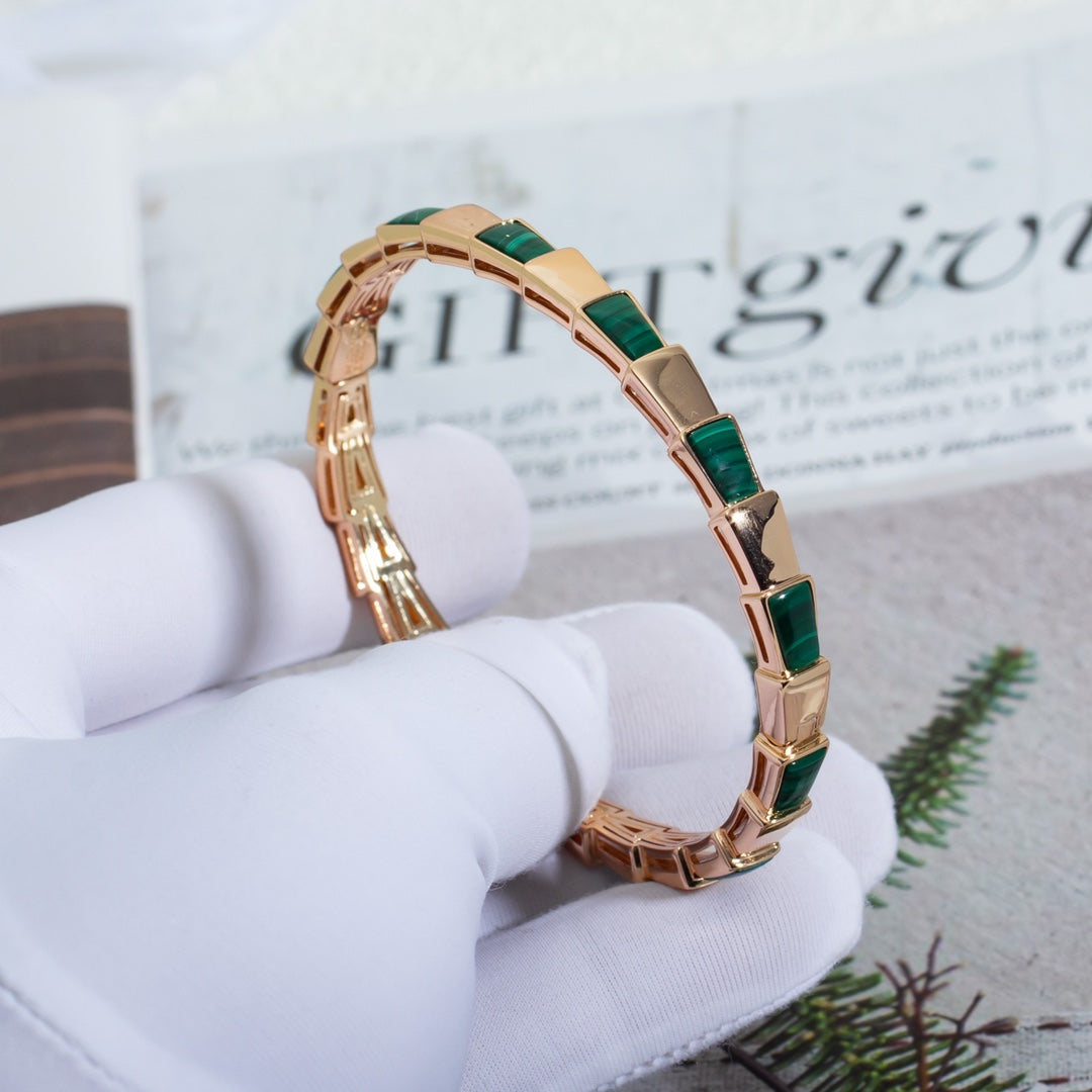 [Lume Jewelry]SERPENTI BRACELET PINK GOLD MALACHITE