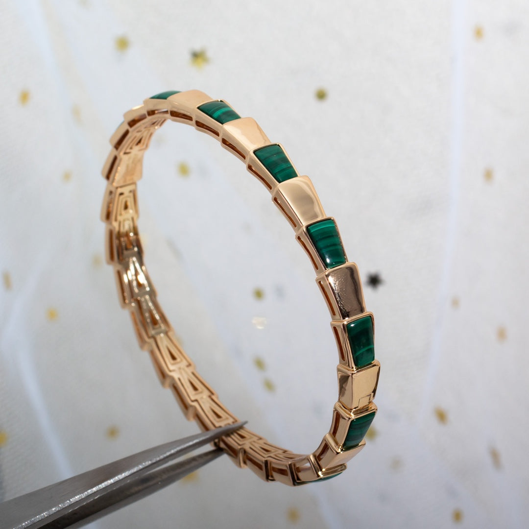 [Lume Jewelry]SERPENTI BRACELET PINK GOLD MALACHITE
