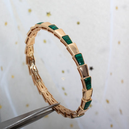 [Lume Jewelry]SERPENTI BRACELET PINK GOLD MALACHITE