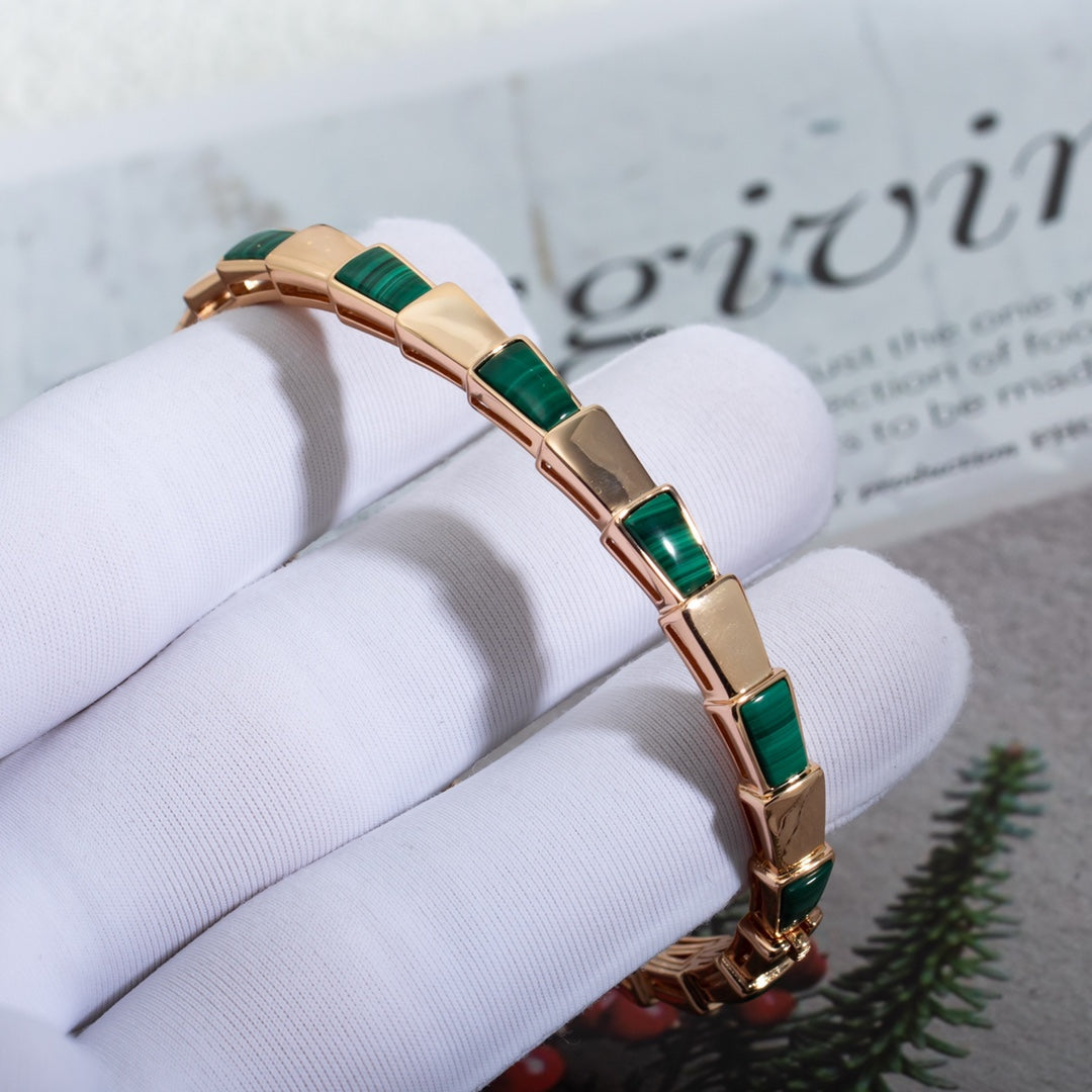[Lume Jewelry]SERPENTI BRACELET PINK GOLD MALACHITE