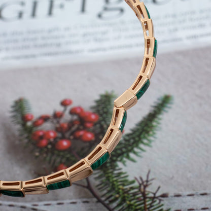 [Lume Jewelry]SERPENTI BRACELET PINK GOLD MALACHITE