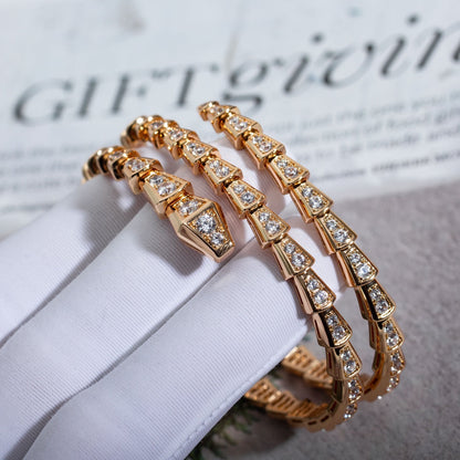 [Lume Jewelry]SERPENTI BRACELET PINK GOLD DIAMOND DOUBLE ROW