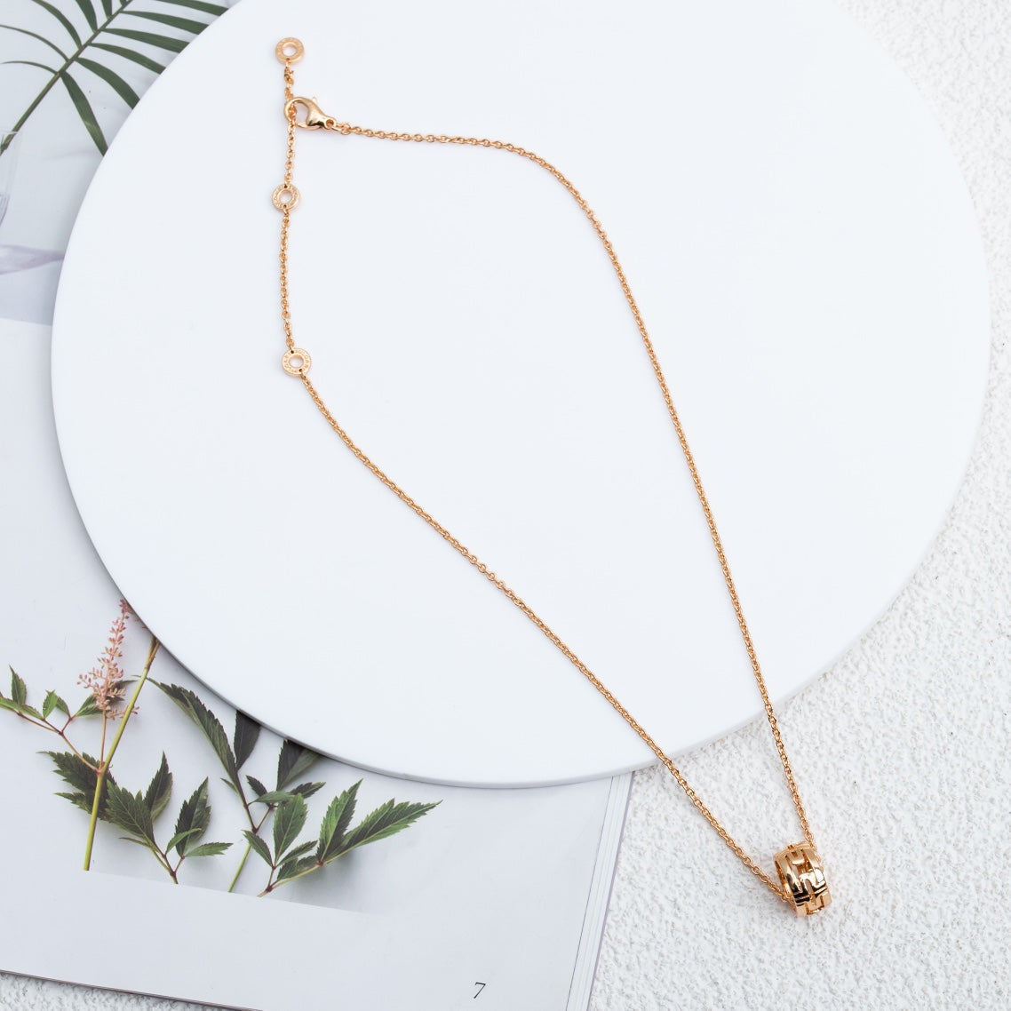 [Lume Jewelry]PARENTESI NECKLACE PINK GOLD