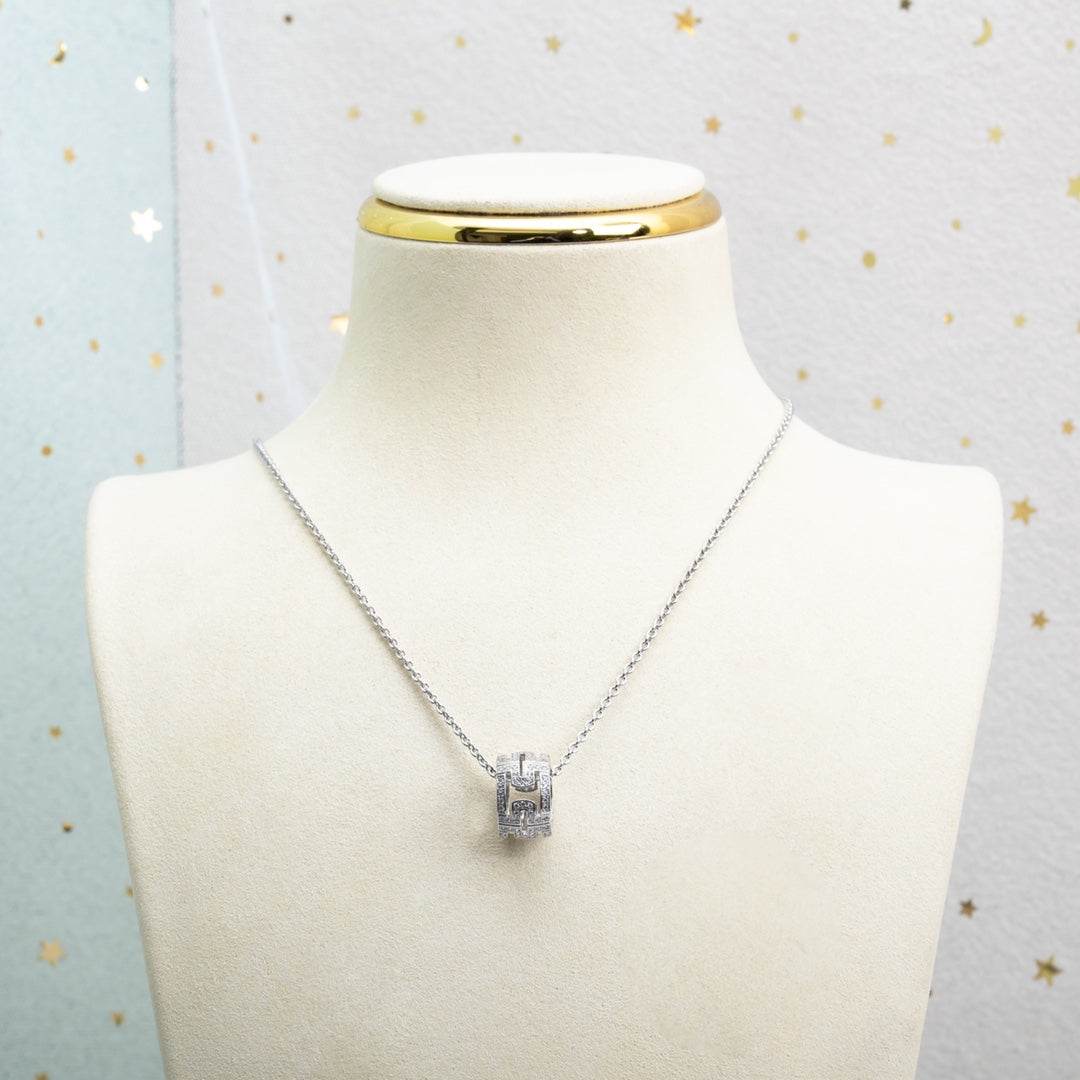 [Lume Jewelry]PARENTESI NECKLACE SILVER DIAMOND