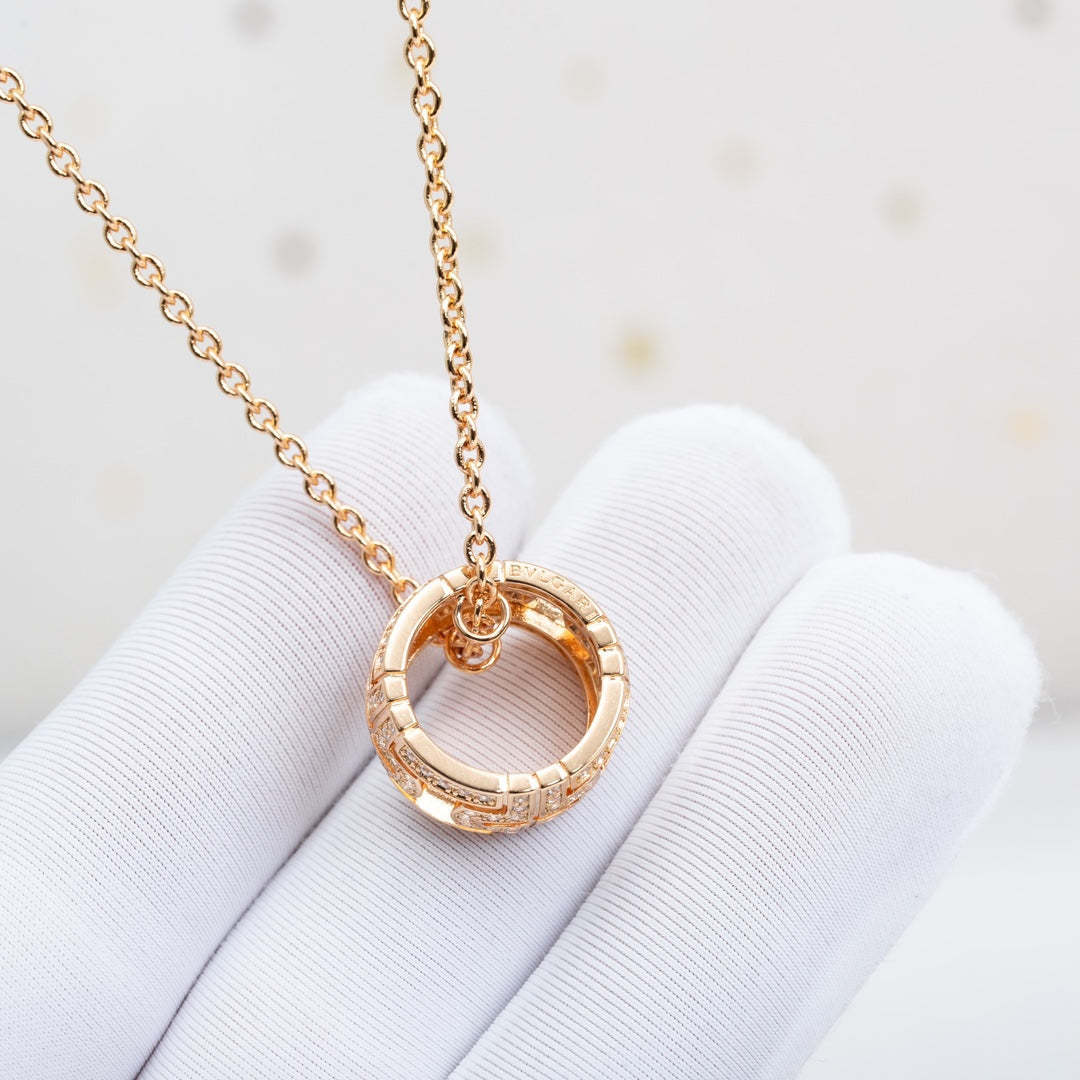 [Lume Jewelry]PARENTESI NECKLACE PINK GOLD DIAMOND