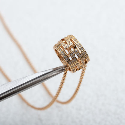 [Lume Jewelry]PARENTESI NECKLACE PINK GOLD DIAMOND
