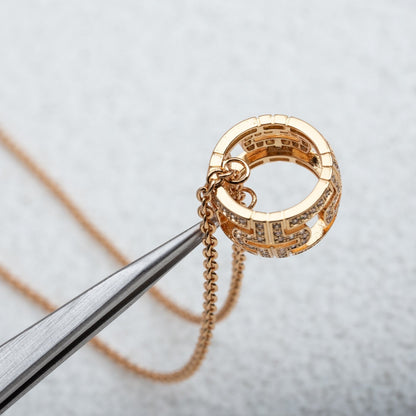 [Lume Jewelry]PARENTESI NECKLACE PINK GOLD DIAMOND