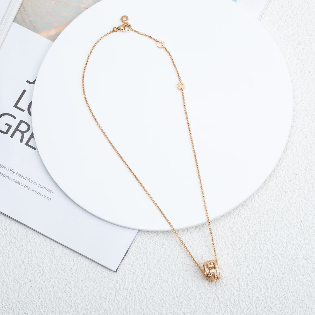 [Lume Jewelry]PARENTESI NECKLACE PINK GOLD DIAMOND