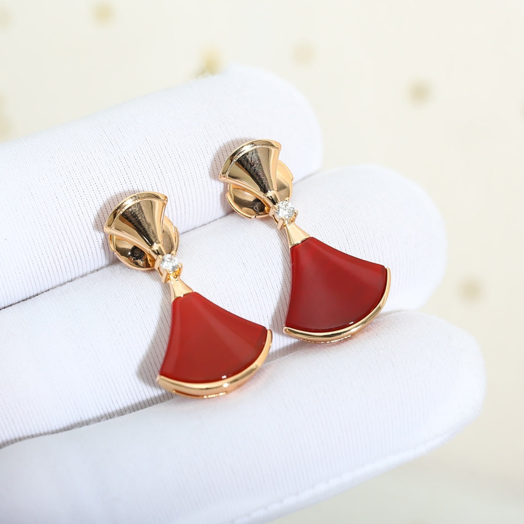 [Lume Jewelry]DREAM Carnelian PINK GOLD EARRINGS