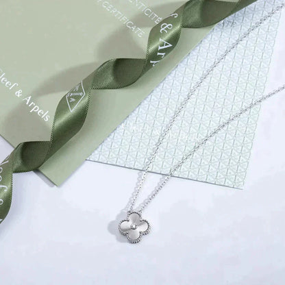 ¡®Lume Jewelry¡¯CLOVER  15MM DIAMOND LASER NECKLACE SILVER