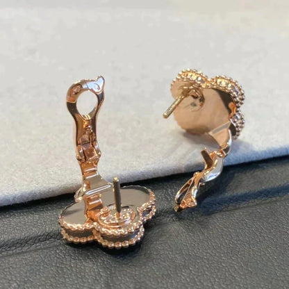 ¡®Lume Jewelry¡¯CLOVER MEDIUM 1 MOTIFS GRAY MOP  DIAMOND EARRINGS