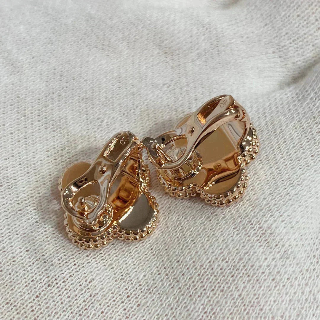 ¡®Lume Jewelry¡¯CLOVER MEDIUM 1 MOTIFS CARNELIAN  DIAMOND earrings
