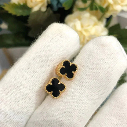 ¡®Lume Jewelry¡¯CLOVER MINI 9.5MM BLACK MOP EARRINGS