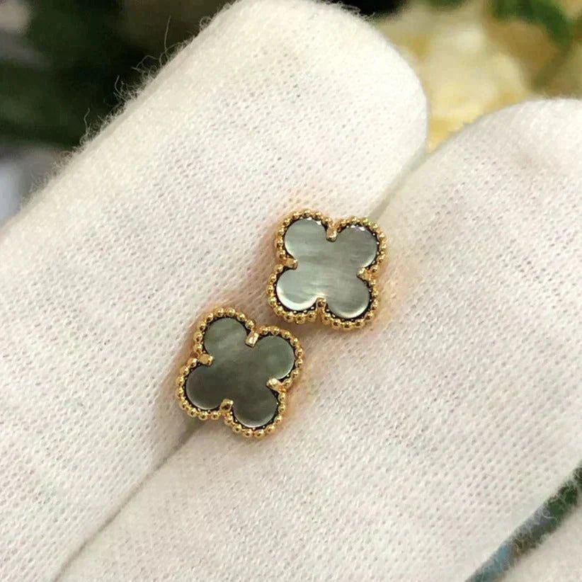 ¡®Lume Jewelry¡¯CLOVER MINI 9.5MM GRAY MOP EARRINGS