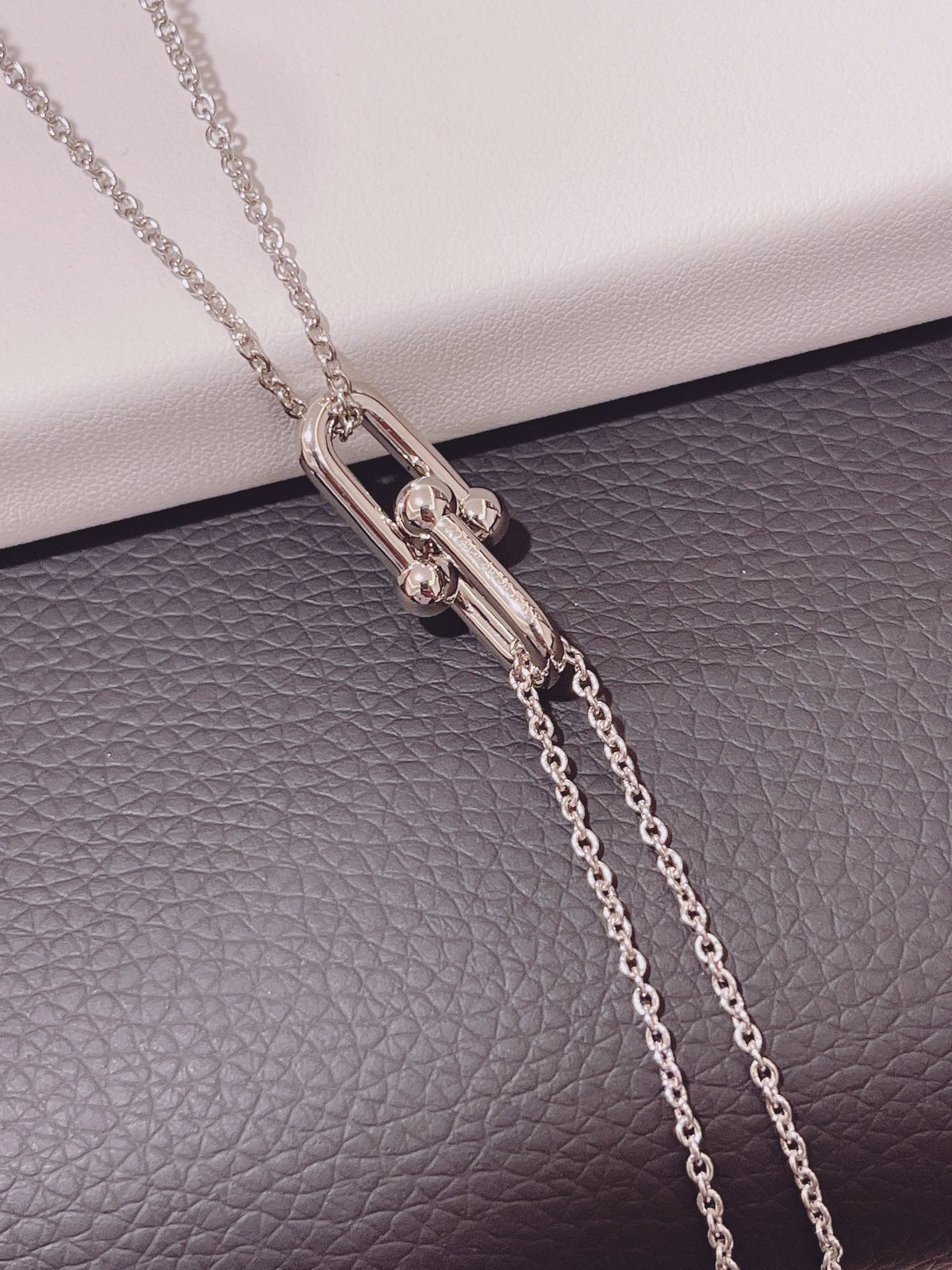 [Lume Jewelry]HARDWEAR DOUBLE LINK PEDANT SILVER NECKLACE
