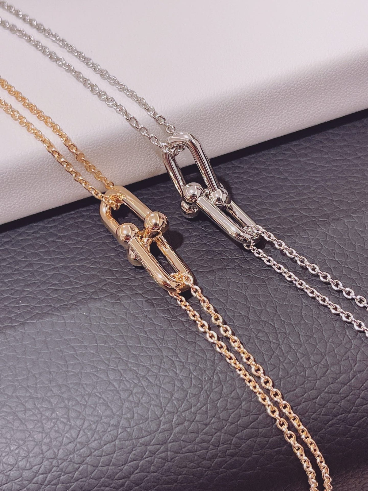 [Lume Jewelry]HARDWEAR DOUBLE LINK PEDANT SILVER NECKLACE