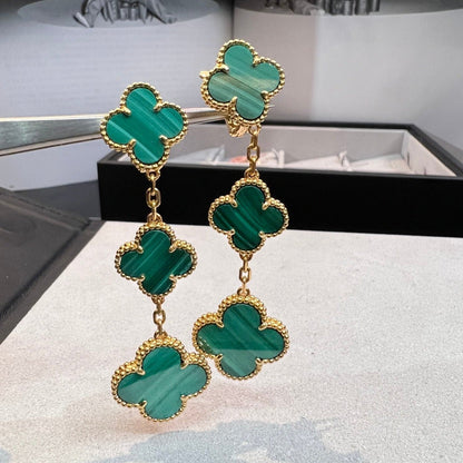 ¡®Lume Jewelry¡¯CLOVER MALACHITE 3 MOTIFS GOLD