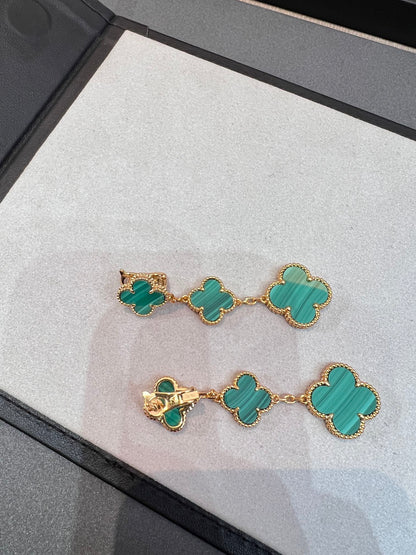 ¡®Lume Jewelry¡¯CLOVER MALACHITE 3 MOTIFS GOLD