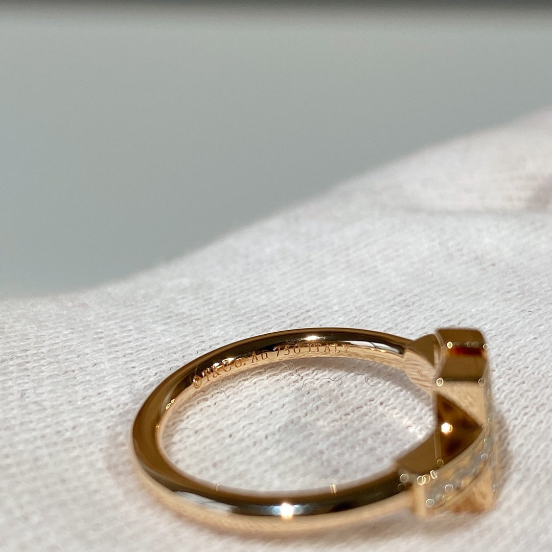 [Lume Jewelry]T WIRE MOP DIAMOND RING PINK GOLD