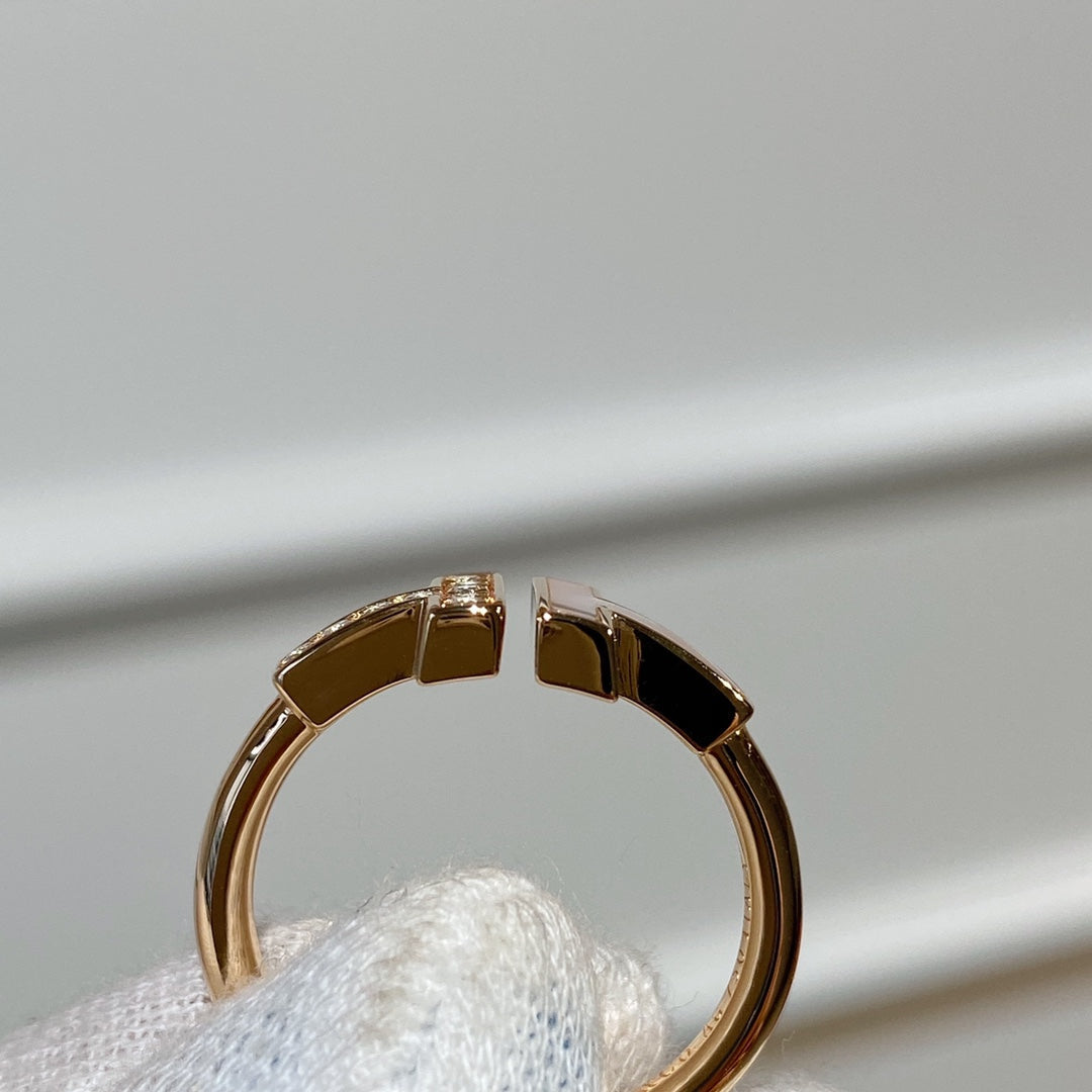 [Lume Jewelry]T WIRE MOP DIAMOND RING PINK GOLD