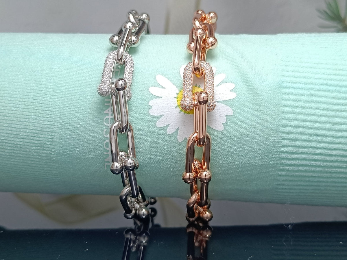 [Lume Jewelry]HARDWEAR BRACELET PINK GOLD AND SILVER DIAMOND