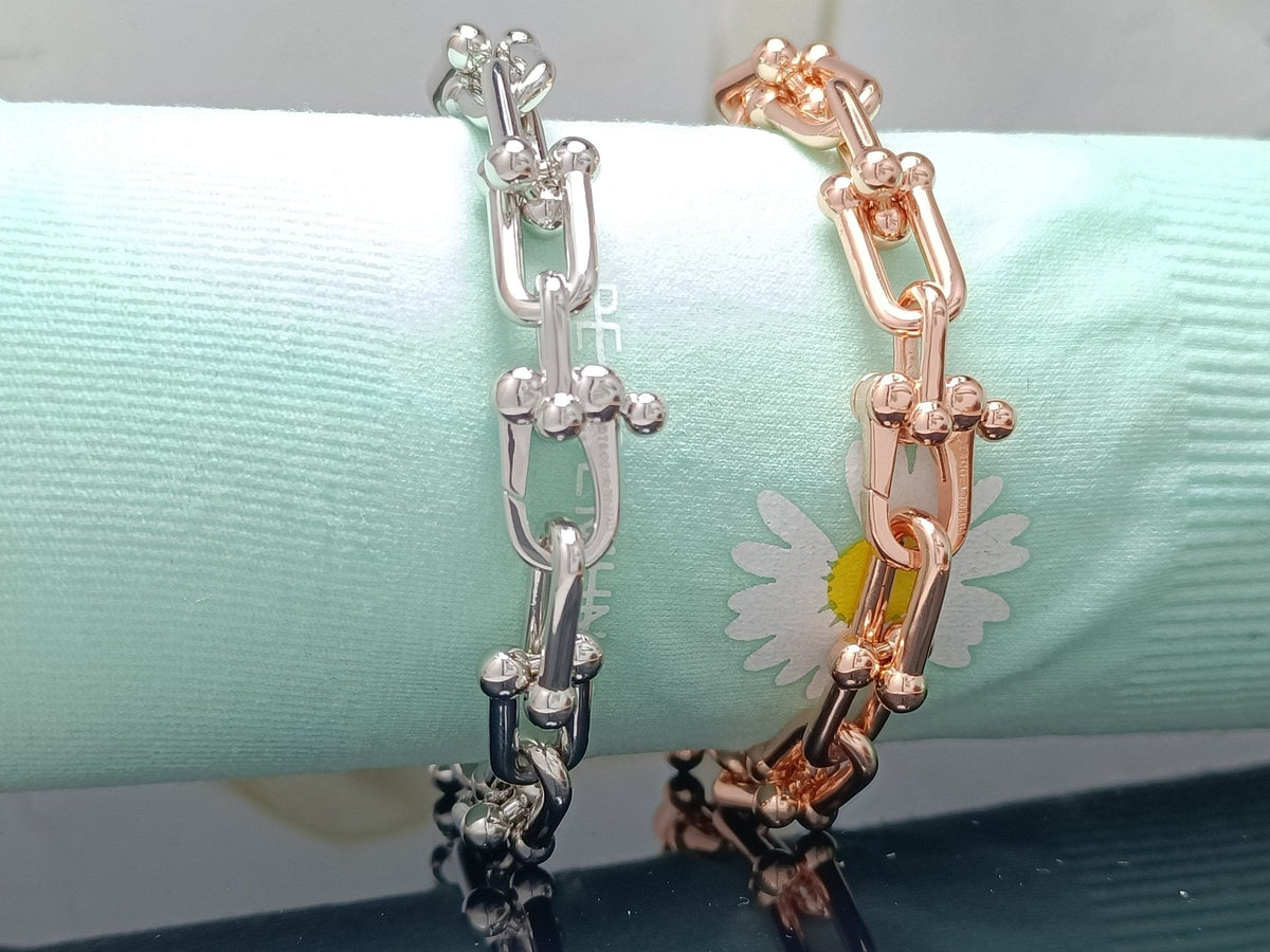 [Lume Jewelry]HARDWEAR BRACELET PINK GOLD AND SILVER DIAMOND