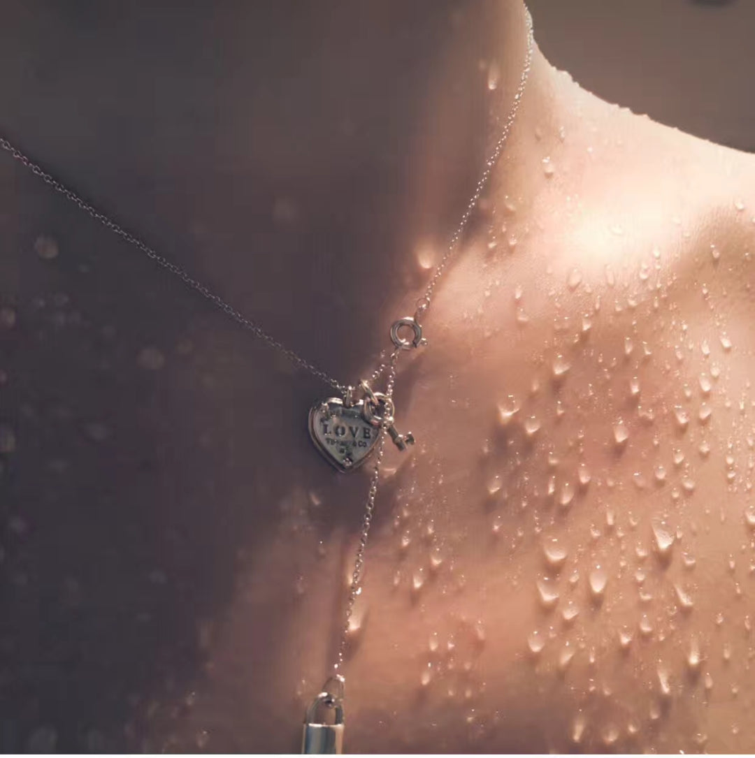 [Lume Jewelry]KEY AND HEART SILVER NECKLACE