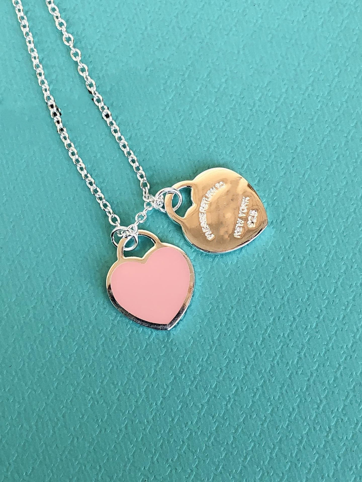 [Lume Jewelry]DOUBLE HEART PEDANT SILVER NECKLACE
