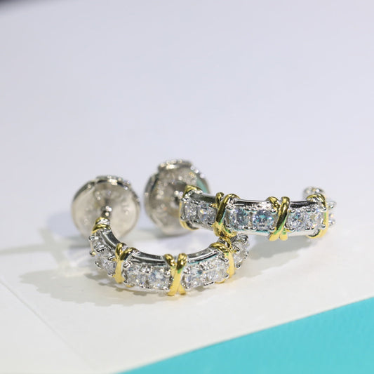 [Lume Jewelry]TWENTY STONE HOOP GOLD EARRINGS